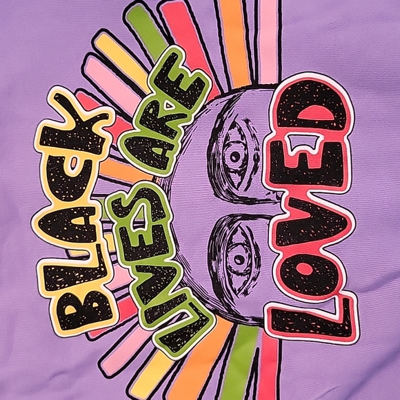 NWT Cross Colours Black Lives Are Loved Hooded Sweatshirt Purple small - Picture 6 of 10